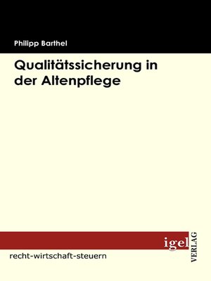 cover image of Qualitätssicherung in der Altenpflege